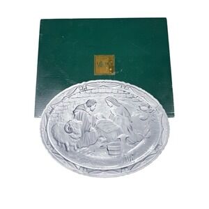 Mikasa Glass Nativity Plaque With Original Box